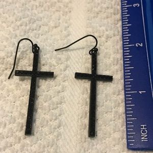 2 inch brown Cross Earrings